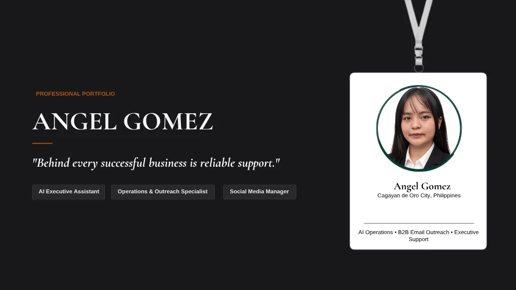 Angel Gomez portfolio slide: Cover